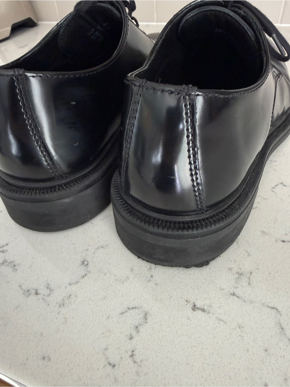 Zara Black Leather Derby Shoes - Lace-Up Oxfords - Picture 10 of 11